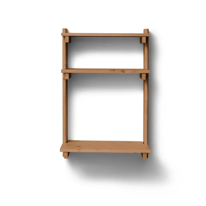 Beam Office Shelf plank met bureau - Diepbruin dennenhout, 60x90,5x40 cm - Form & Refine
