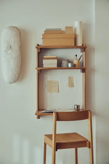 Beam Office Shelf plank met bureau - Diepbruin dennenhout, 60x90,5x40 cm - Form & Refine