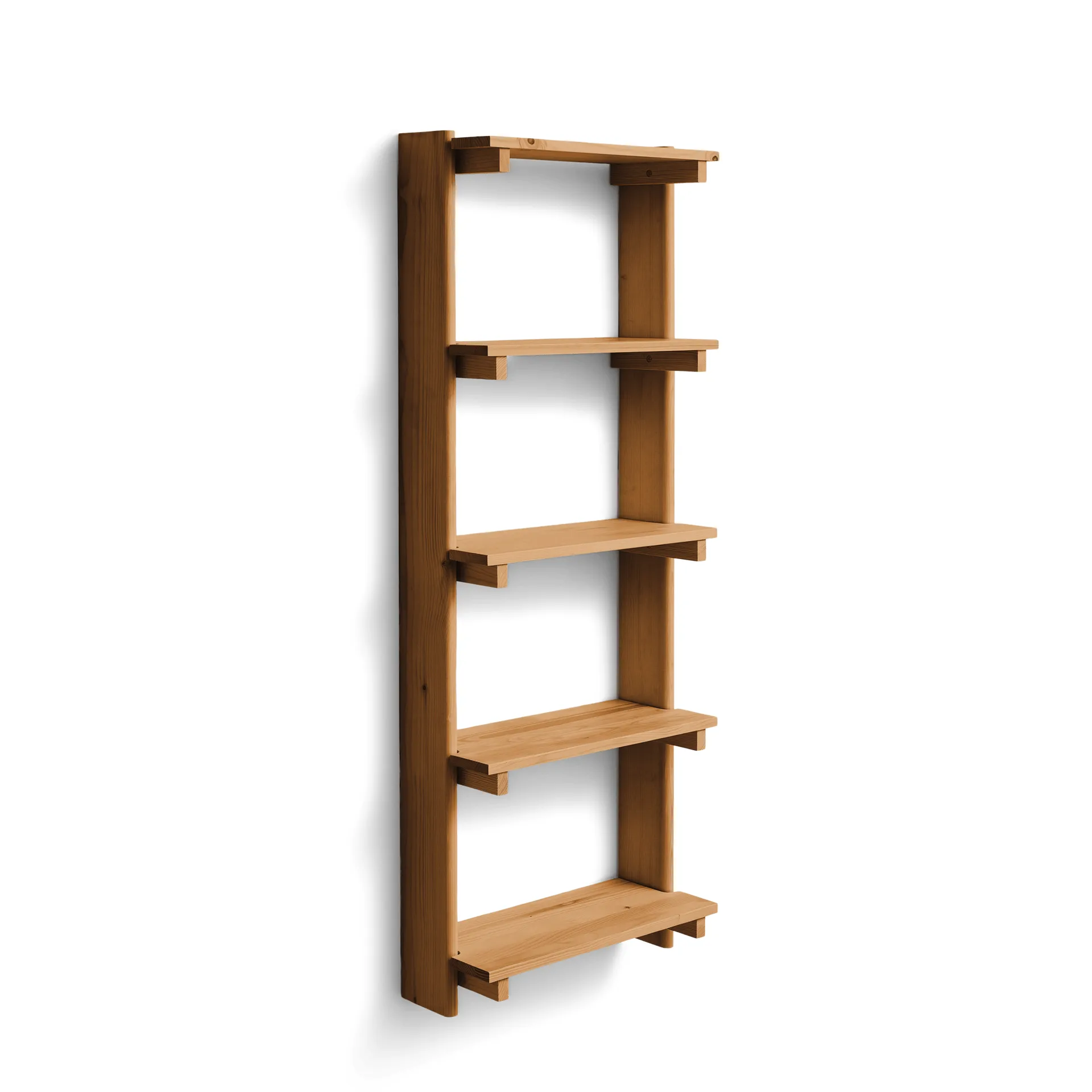 Beam Shelf wandplank, Diepbruin dennenhout, 60x167x25 cm Form & Refine