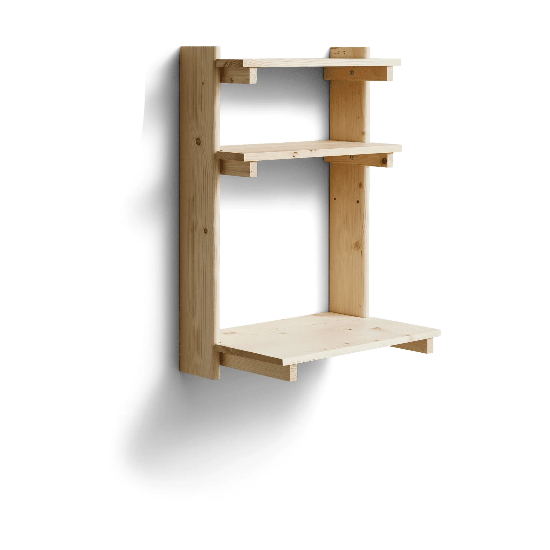 Beam wandplank met bureau, Dennenbos Form & Refine