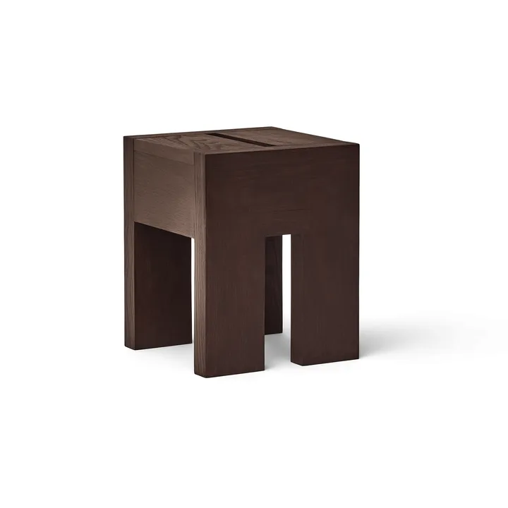Monolith bijzettafel - Donkerbruin essenhout, 29x29x36 cm - Form & Refine