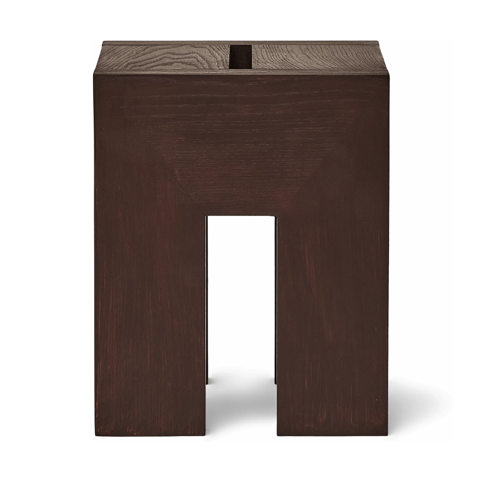 Monolith bijzettafel, Donkerbruin essenhout, 29x29x36 cm Form & Refine