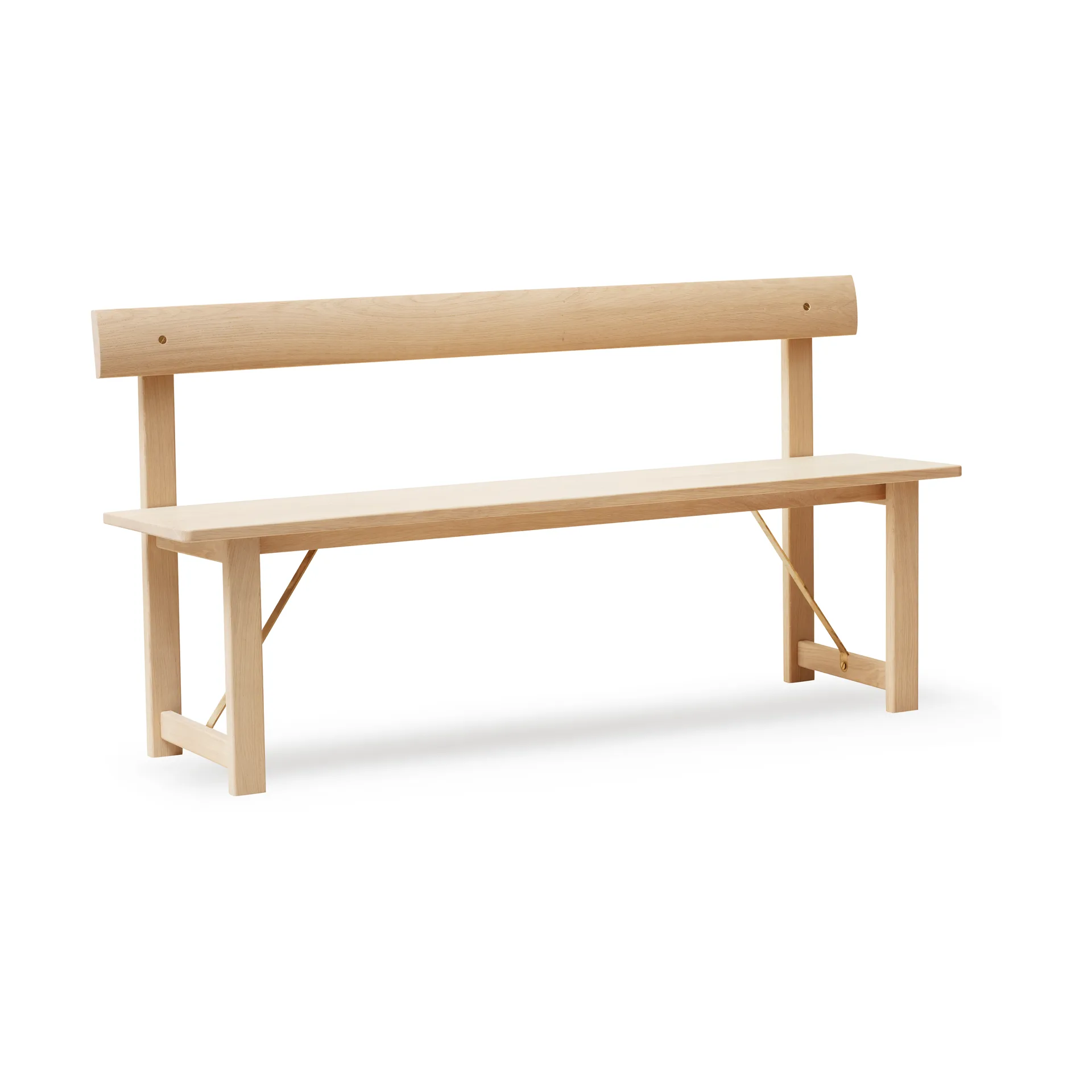 Position bank 155 cm, Eik-messing Form & Refine