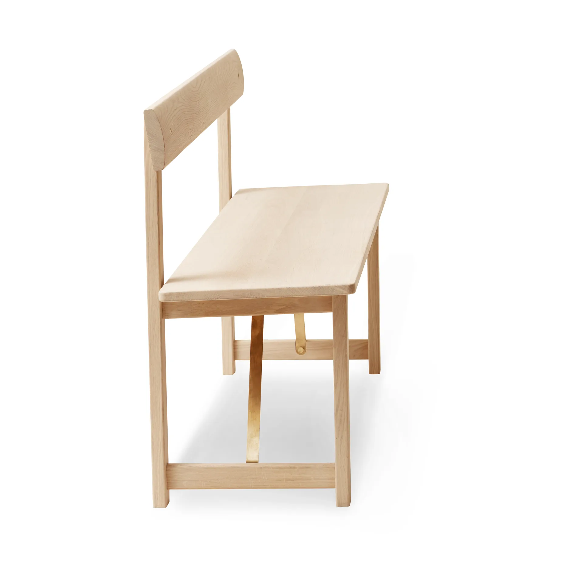 Position bank 155 cm, Eik-messing Form & Refine