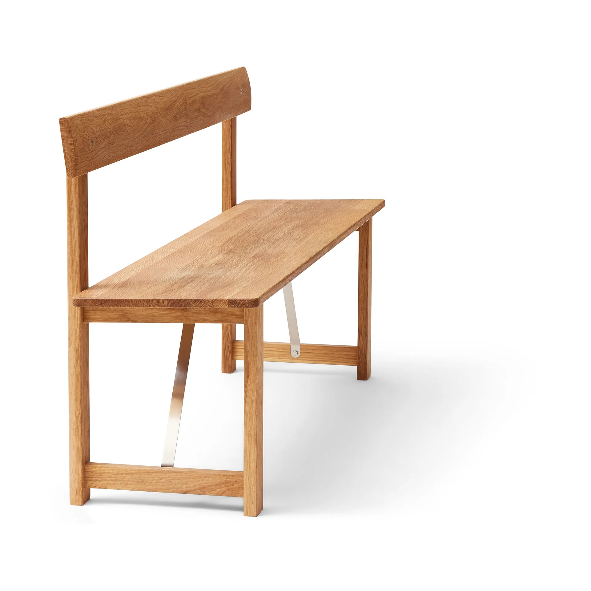 Position bank 155 cm, Eik-staal Form & Refine