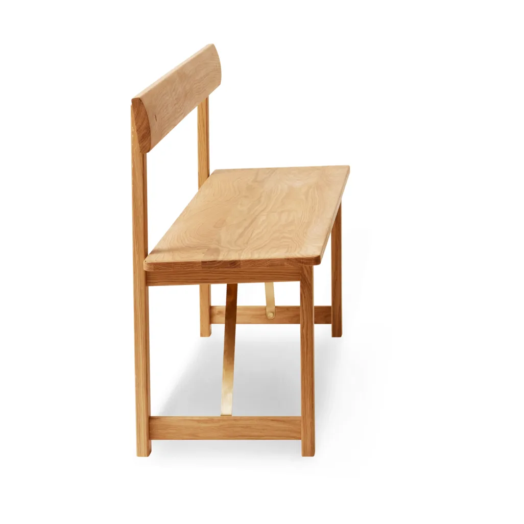 Position bank 155 cm, Eik-staal Form & Refine