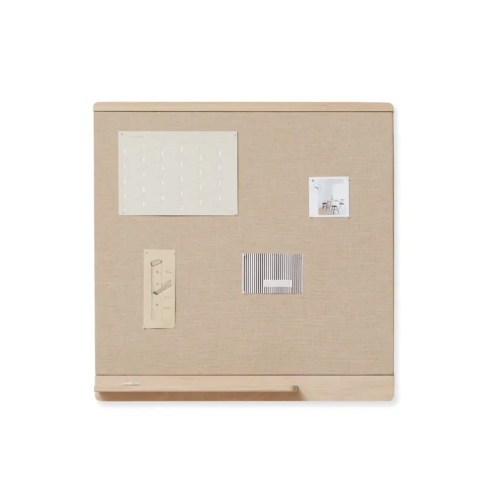 Rim prikbord 75x75 cm, Wit eiken Form & Refine