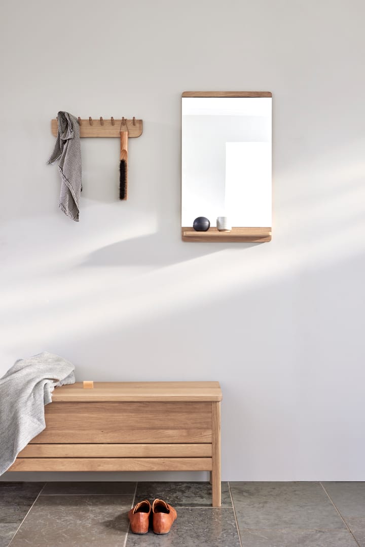 Rim wandspiegel 40x68 cm, Wit eiken Form & Refine