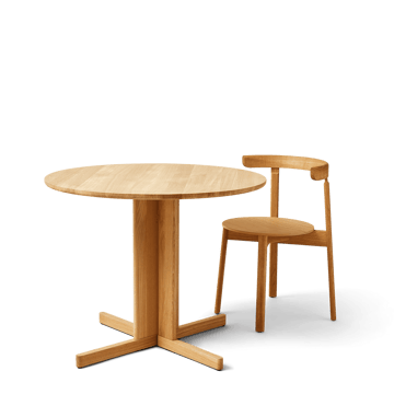 Trefoil eettafel Ø90 cm - Eikenhout - Form & Refine