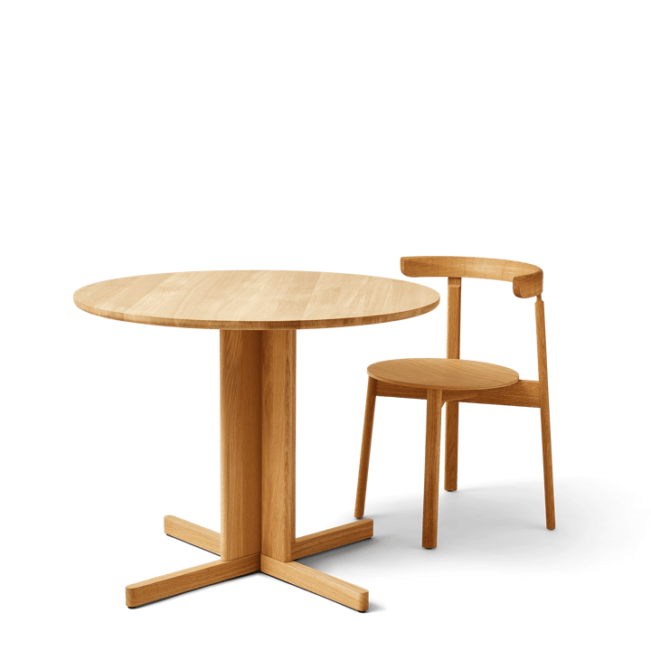 Trefoil eettafel Ø90 cm, Eikenhout Form & Refine