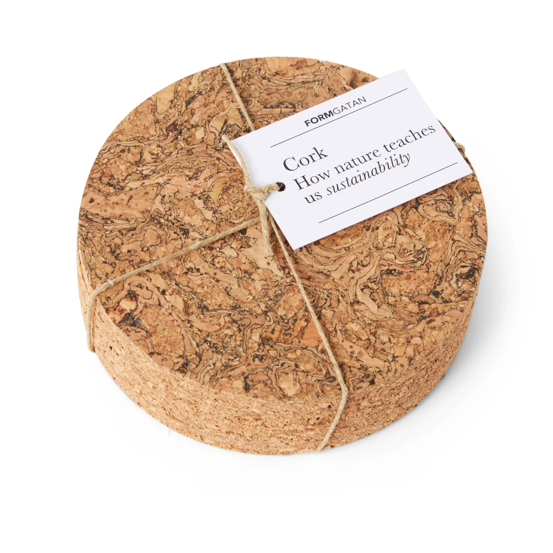 Cork glasonderzetters 4-pack, Natural Formgatan