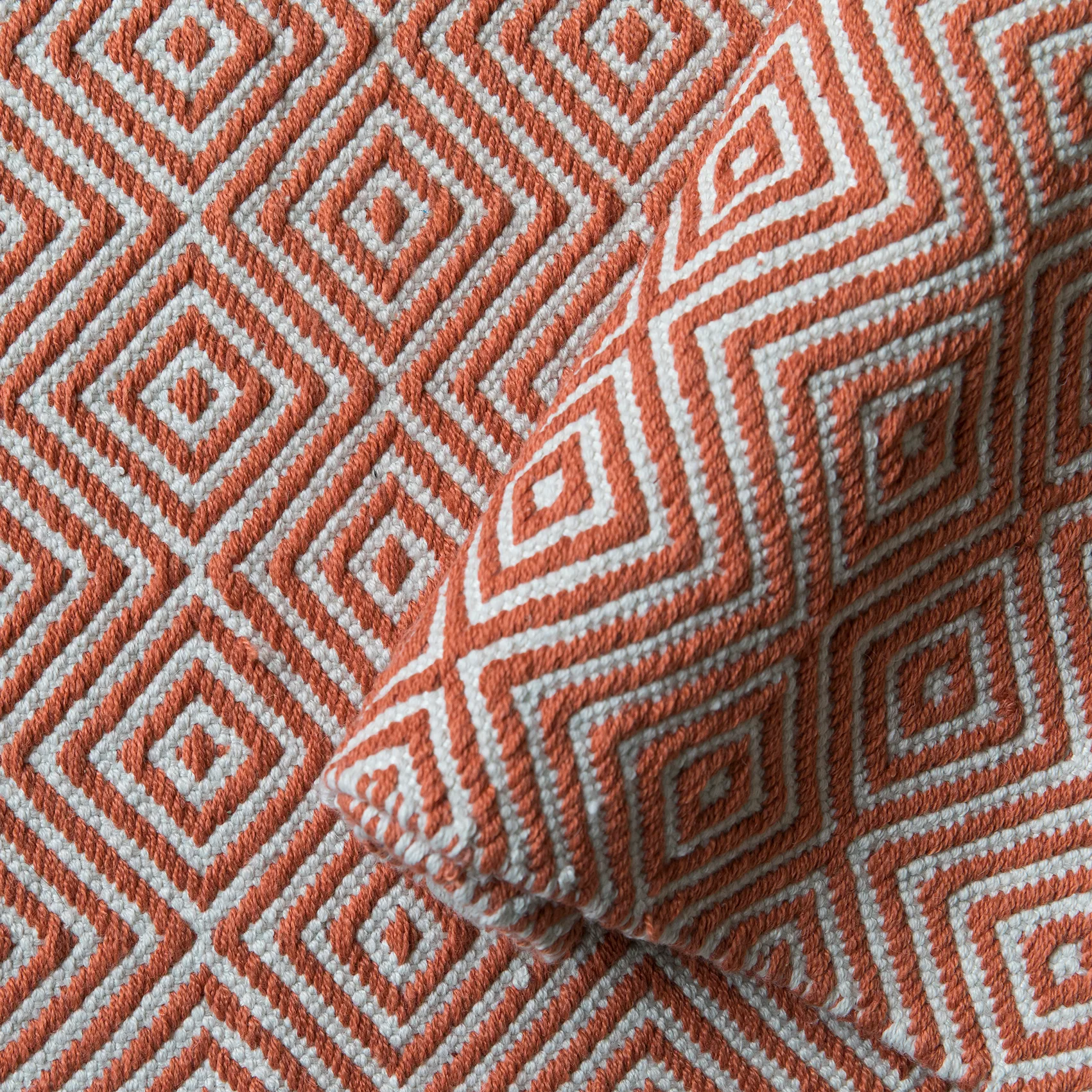 Diamond vloerkleed 170x230 cm, Burnt orange Formgatan