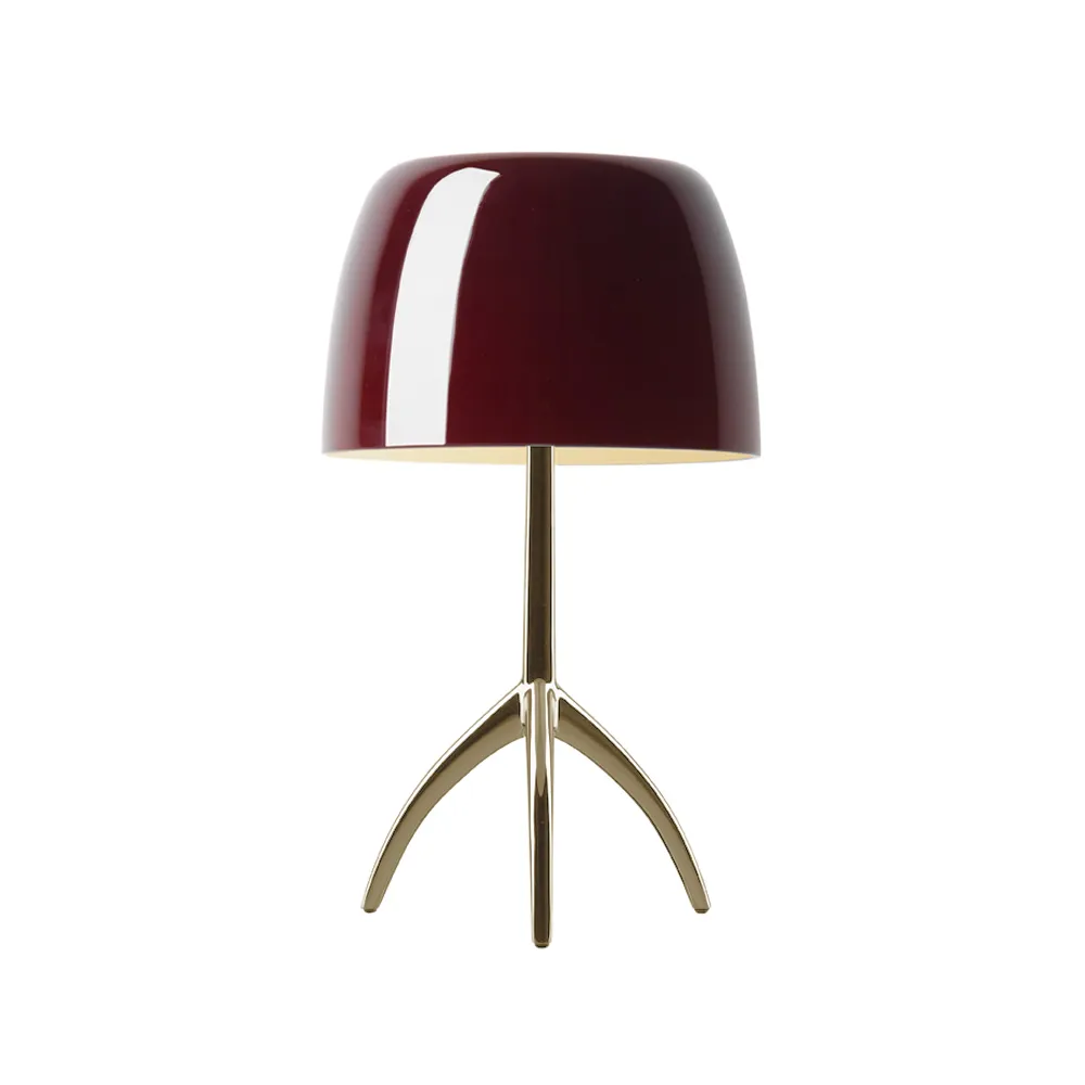 Lumiere Grande dimbare tafellamp, kersenrood, champagne Foscarini