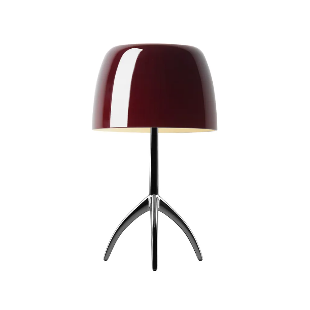 Lumiere Grande dimbare tafellamp, kersenrood, zwartchroom Foscarini