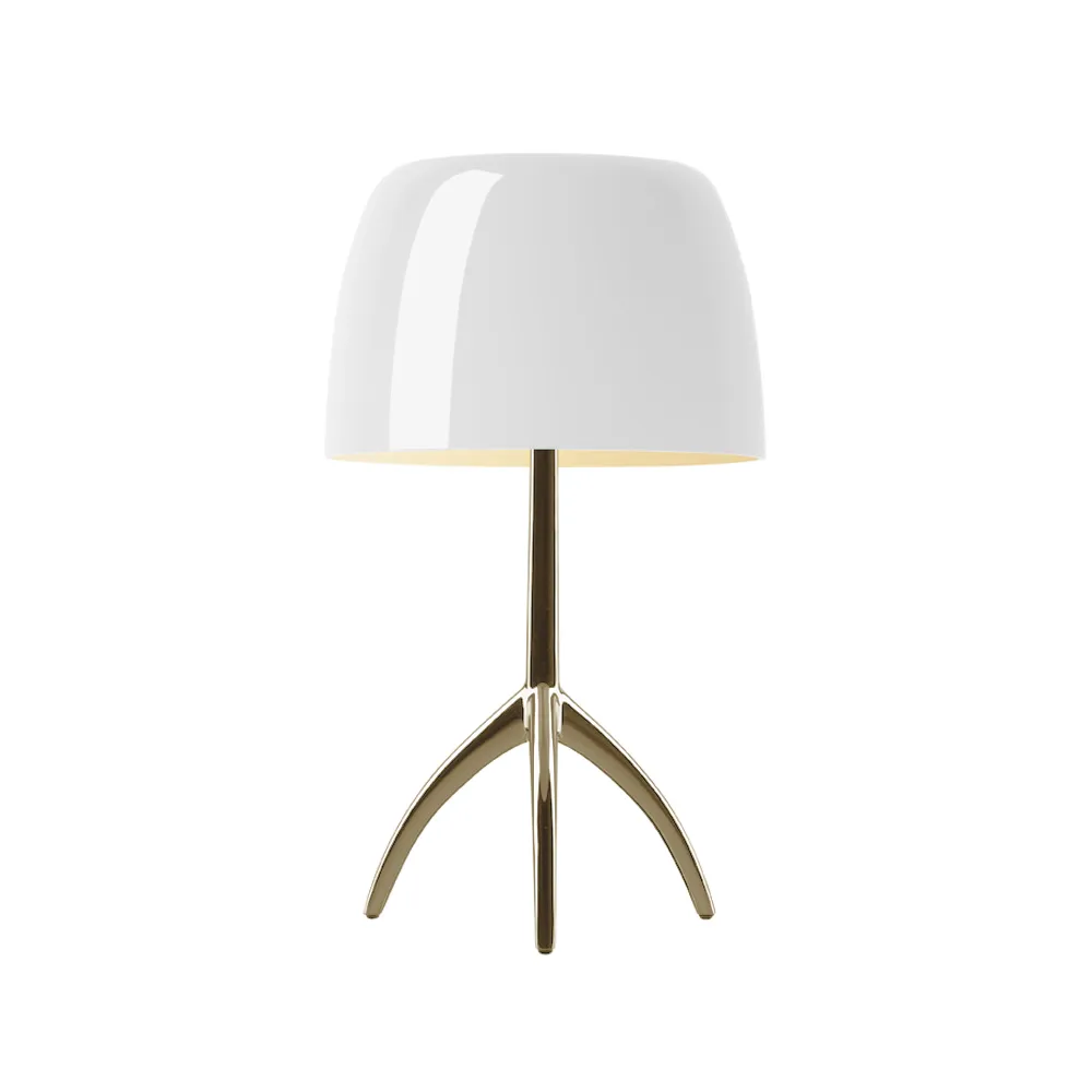 Lumiere Grande dimbare tafellamp, wit, champagne Foscarini