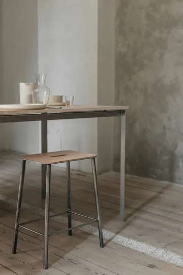 Adam kruk - Raw steel-natural leather, H:50 cm - FRAMA