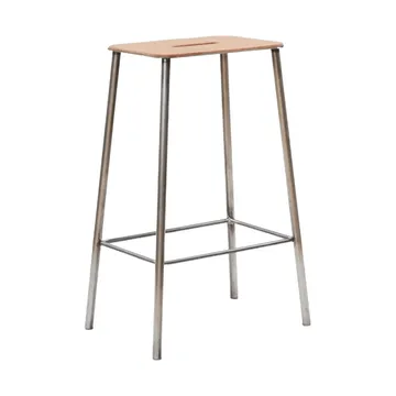 Adam kruk - Raw steel-natural leather, H:65 cm - FRAMA