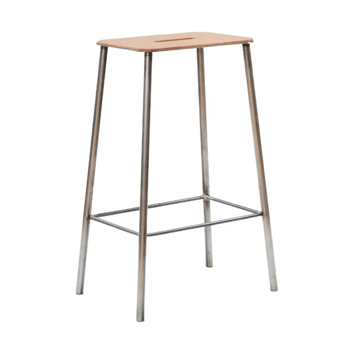 Adam kruk - Raw steel-natural leather, H:65 cm - FRAMA