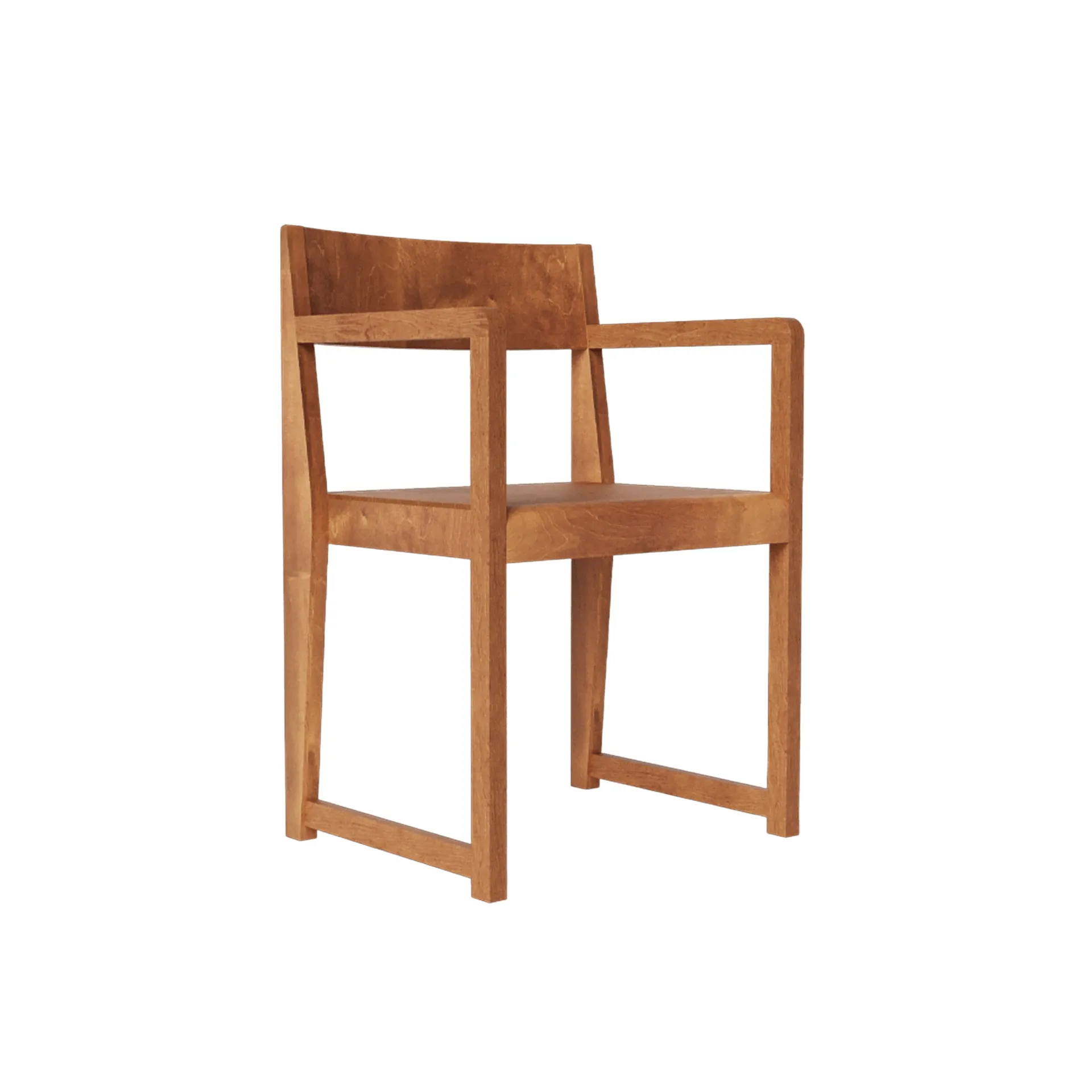 Armrest Chair 01 armstoel, Donkerbruin berkenhout FRAMA