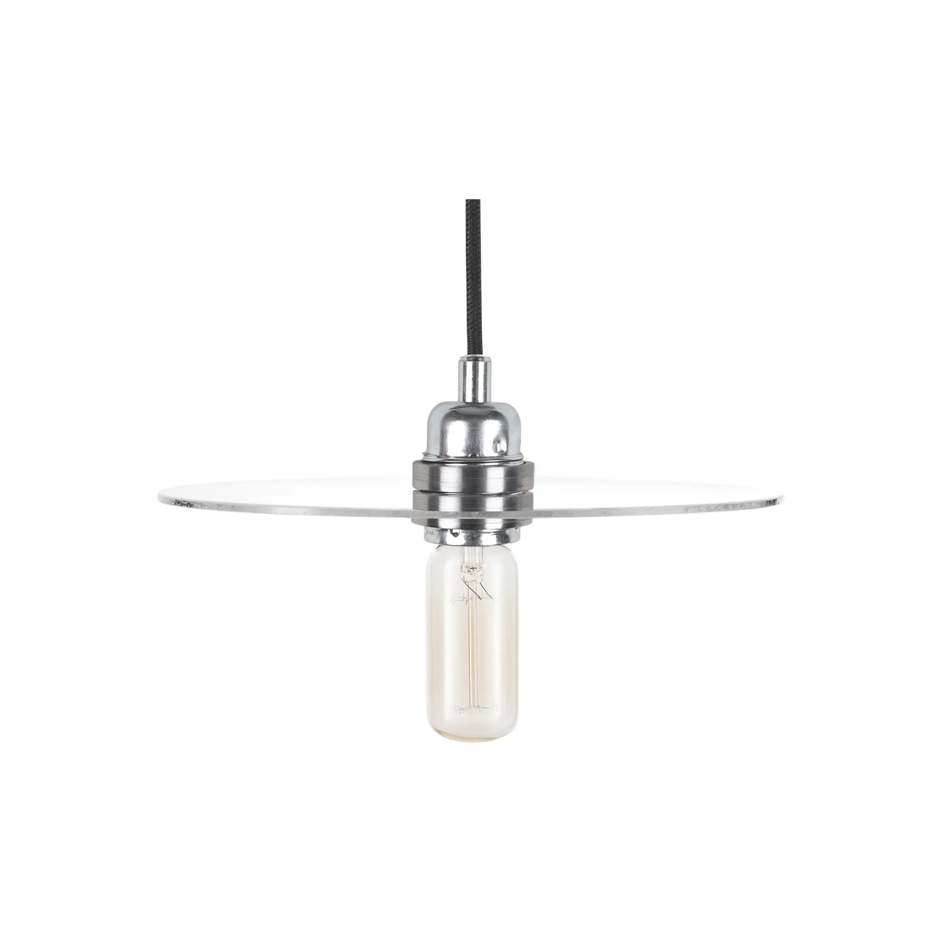 Circle Shade hanglamp, Helder glas-staal, Ø25 cm FRAMA