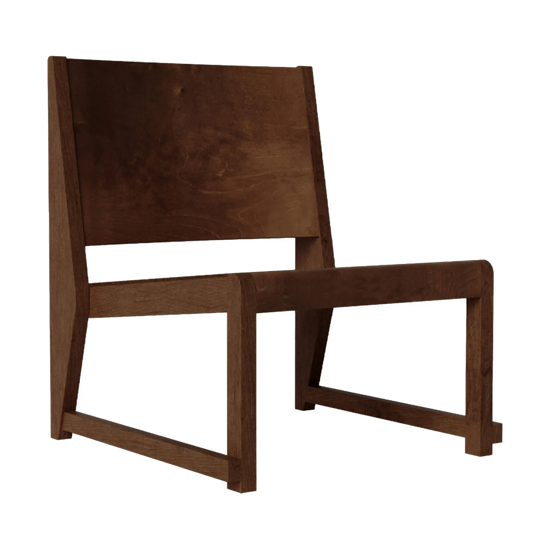 Easy Chair 01 loungestoel, Donkerbruin berkenhout FRAMA