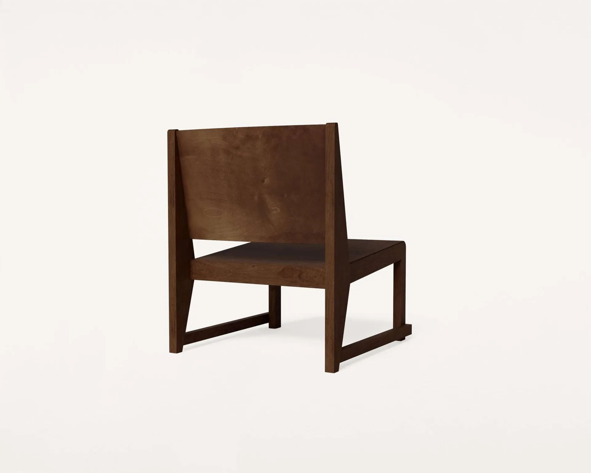 Easy Chair 01 loungestoel, Donkerbruin berkenhout FRAMA