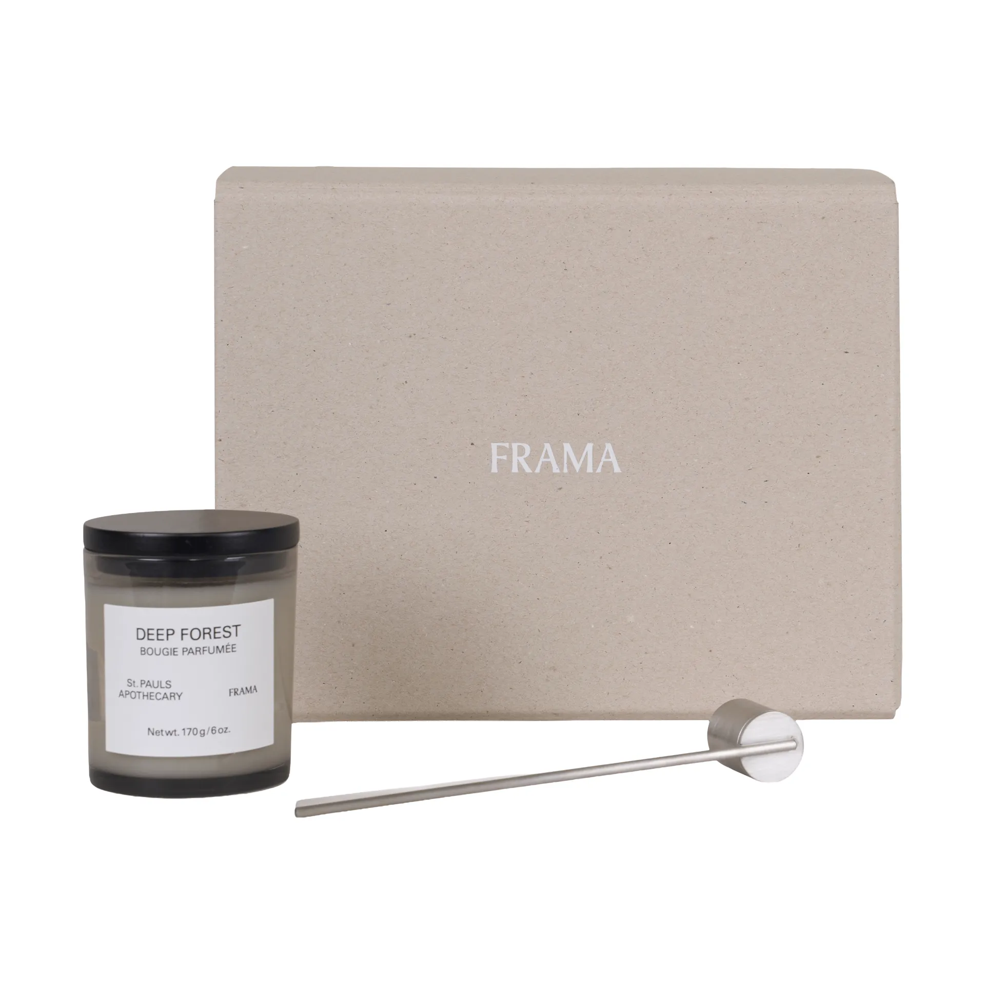 FRAMA geschenkset geurkaars + kaarsendover, Deep Forest FRAMA