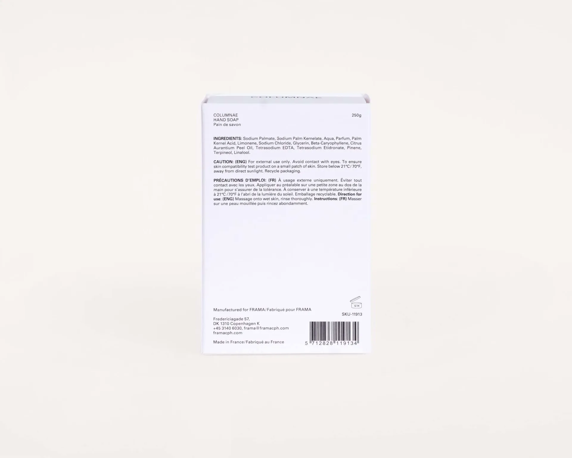 FRAMA vaste zeep 250 g, Columnae FRAMA
