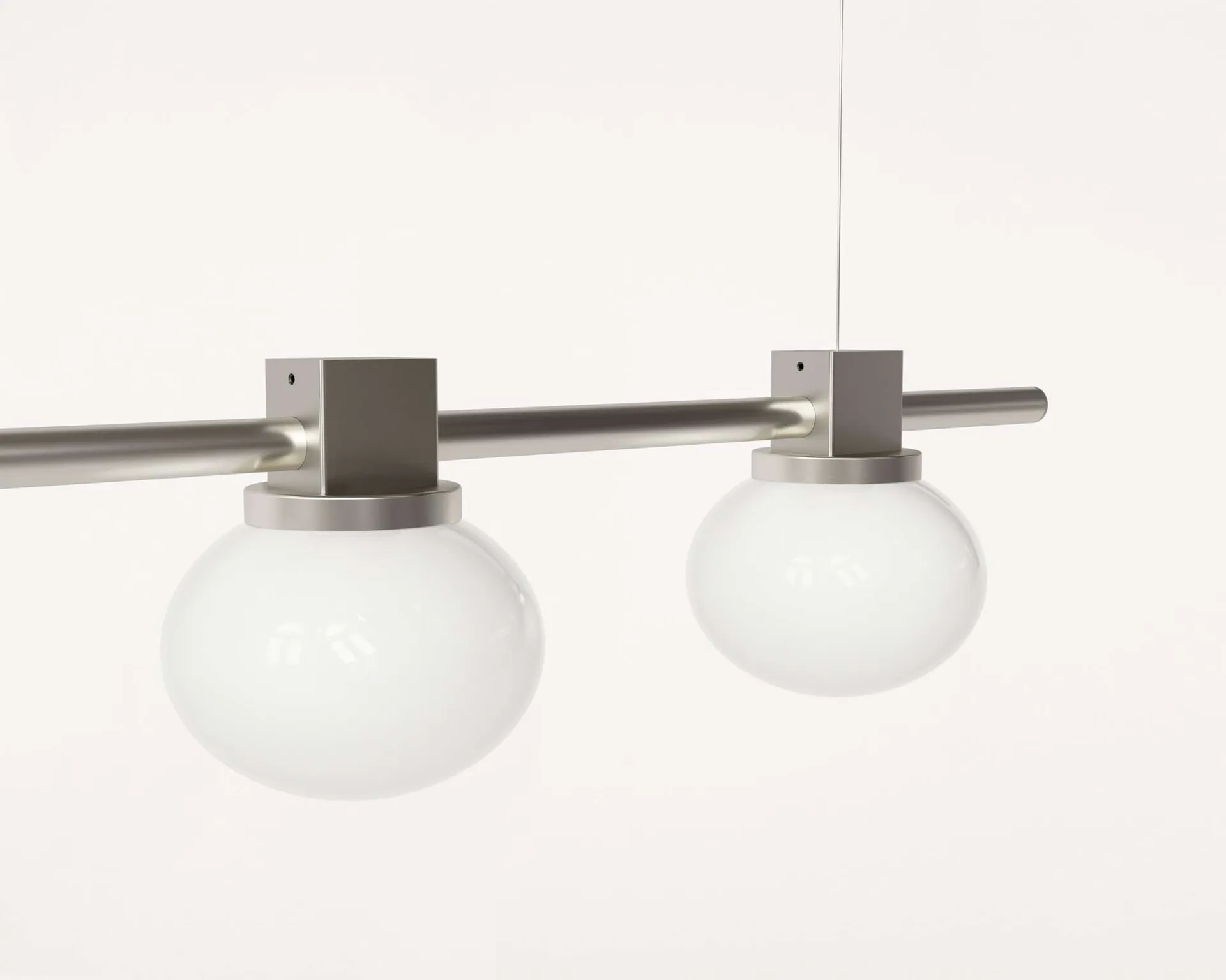 Ovoid Pendant Light Quadruple hanglamp, Roestvrij staal, opaalglas FRAMA