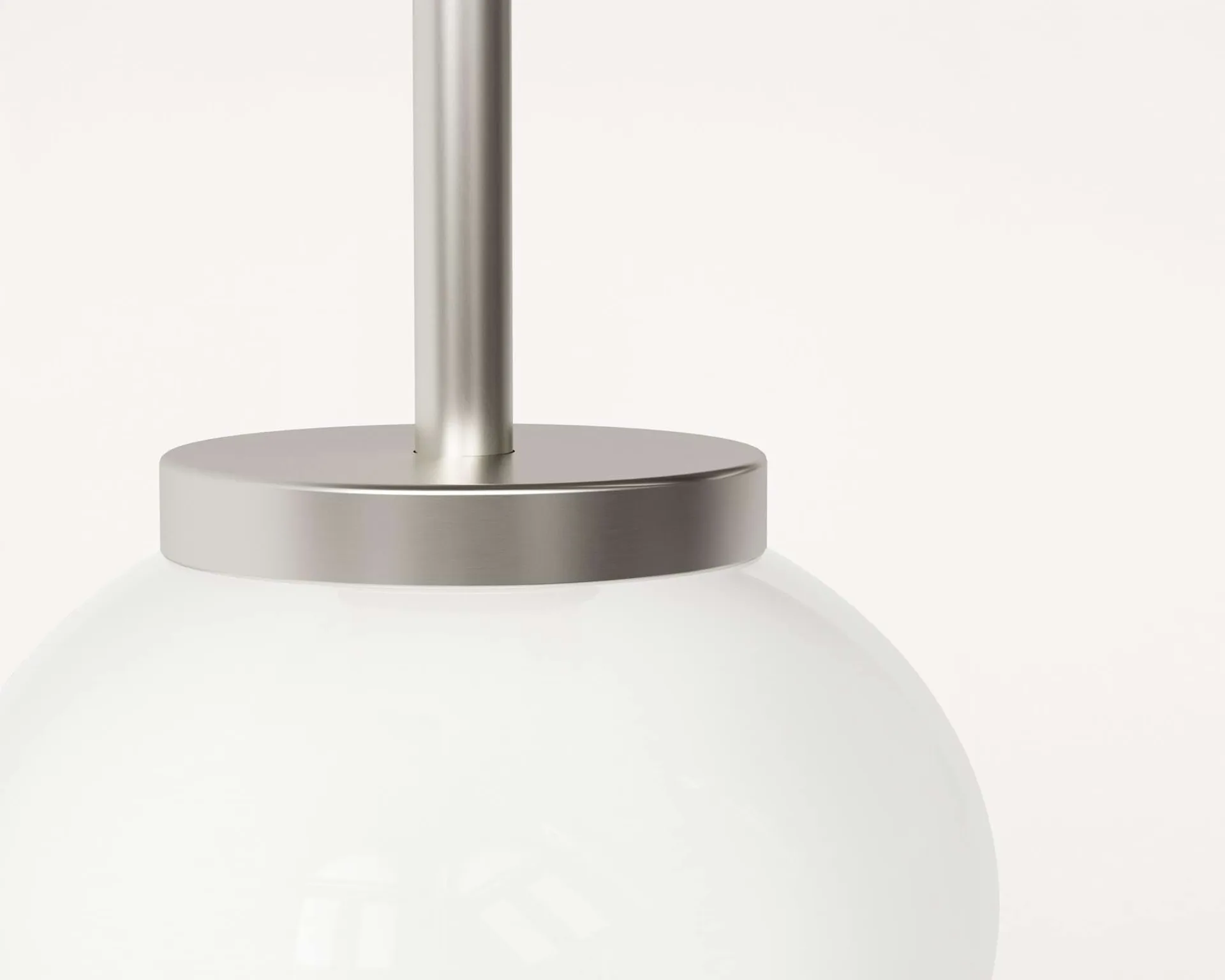 Ovoid Pendant Light Single hanglamp, Roestvrij staal, opaalglas FRAMA