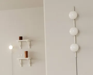 Ovoid Single wandlamp - Roestvrij staal-opaalglas - FRAMA