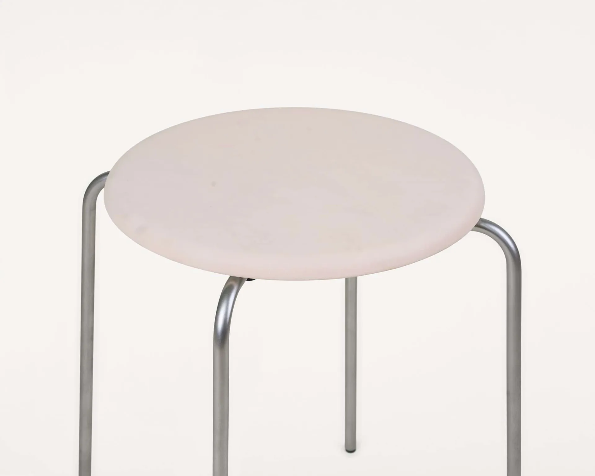 Petit Rond ronde kruk, Roestvrij staal-leer Natural FRAMA
