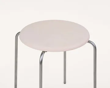 Petit Rond ronde kruk - Roestvrij staal-leer Natural - FRAMA