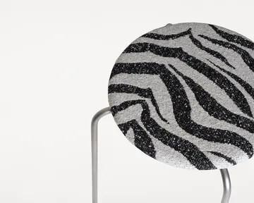 Petit Rond ronde kruk - Roestvrij staal-stof Zebra - FRAMA