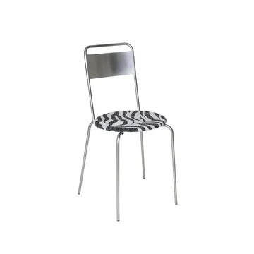 Petit Rond stoel - Roestvrij staal-stof Zebra - FRAMA