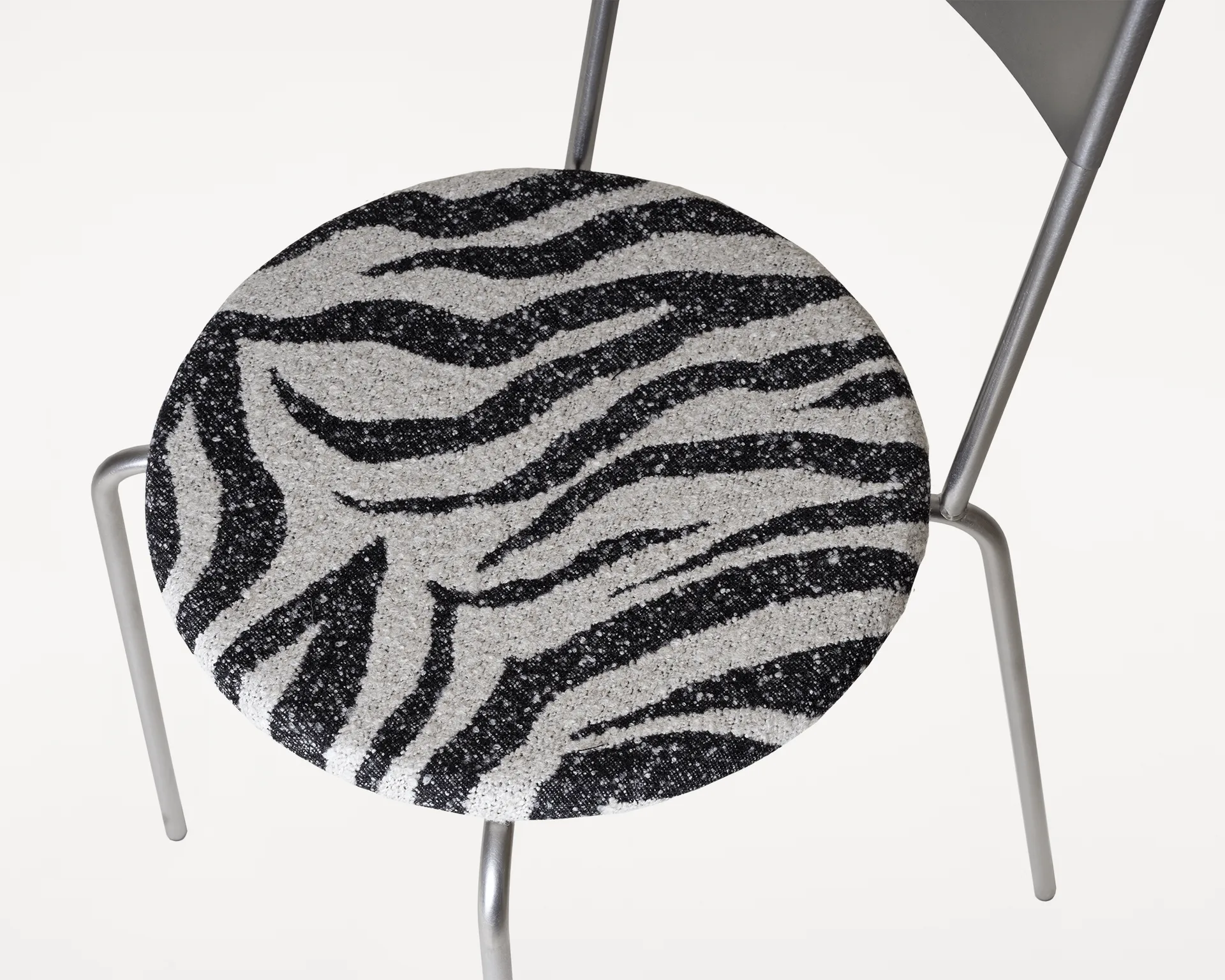Petit Rond stoel, Roestvrij staal-stof Zebra FRAMA
