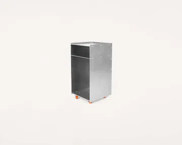 Rivet Cart bijzettafel met wielen - Aluminium, 32,8x33,8x65 cm - FRAMA