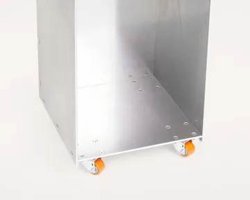 Rivet Cart bijzettafel met wielen - Aluminium, 32,8x33,8x65 cm - FRAMA