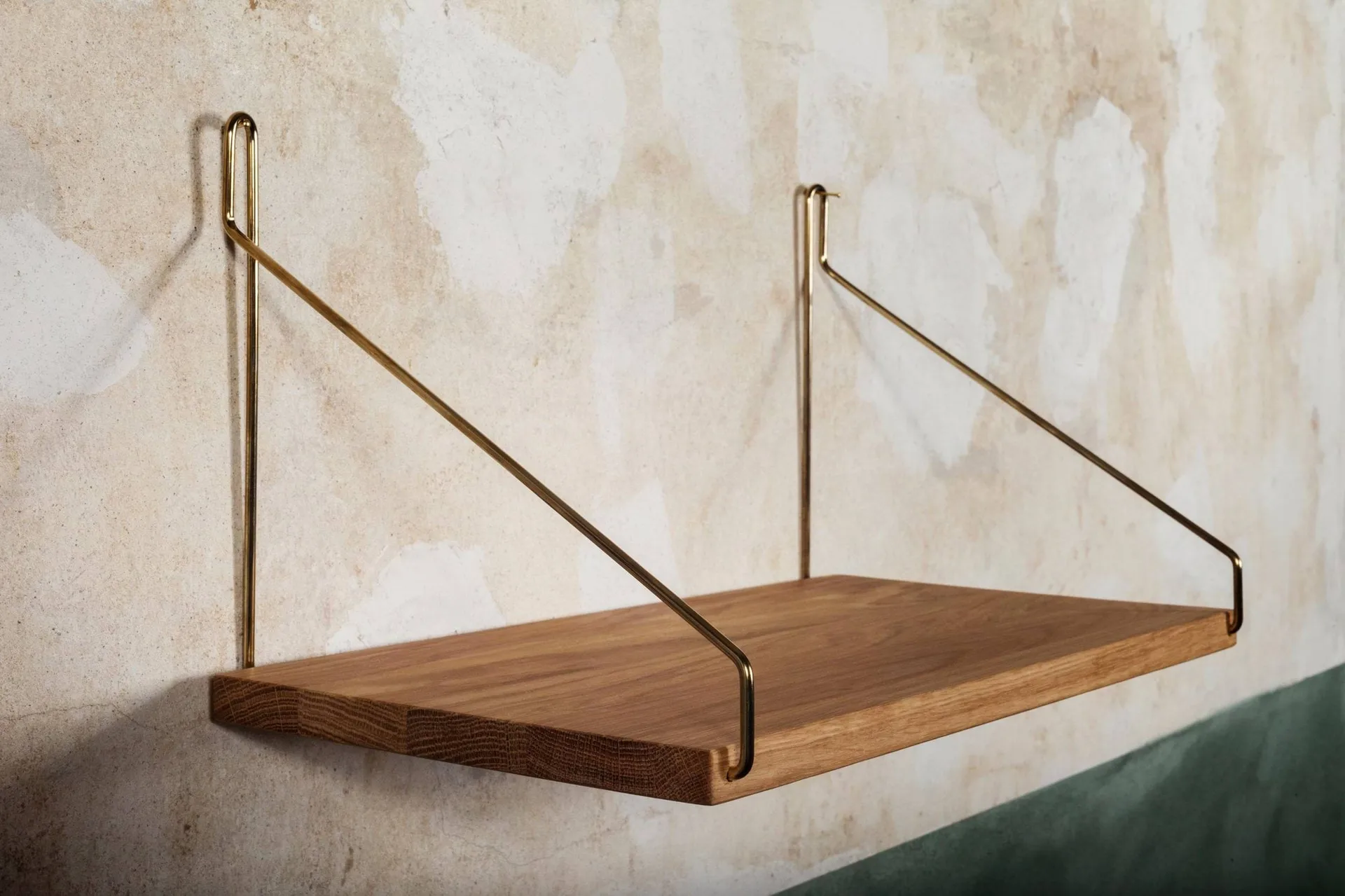 Single Shelf wandplank, Eiken-messing, 40x20 cm FRAMA