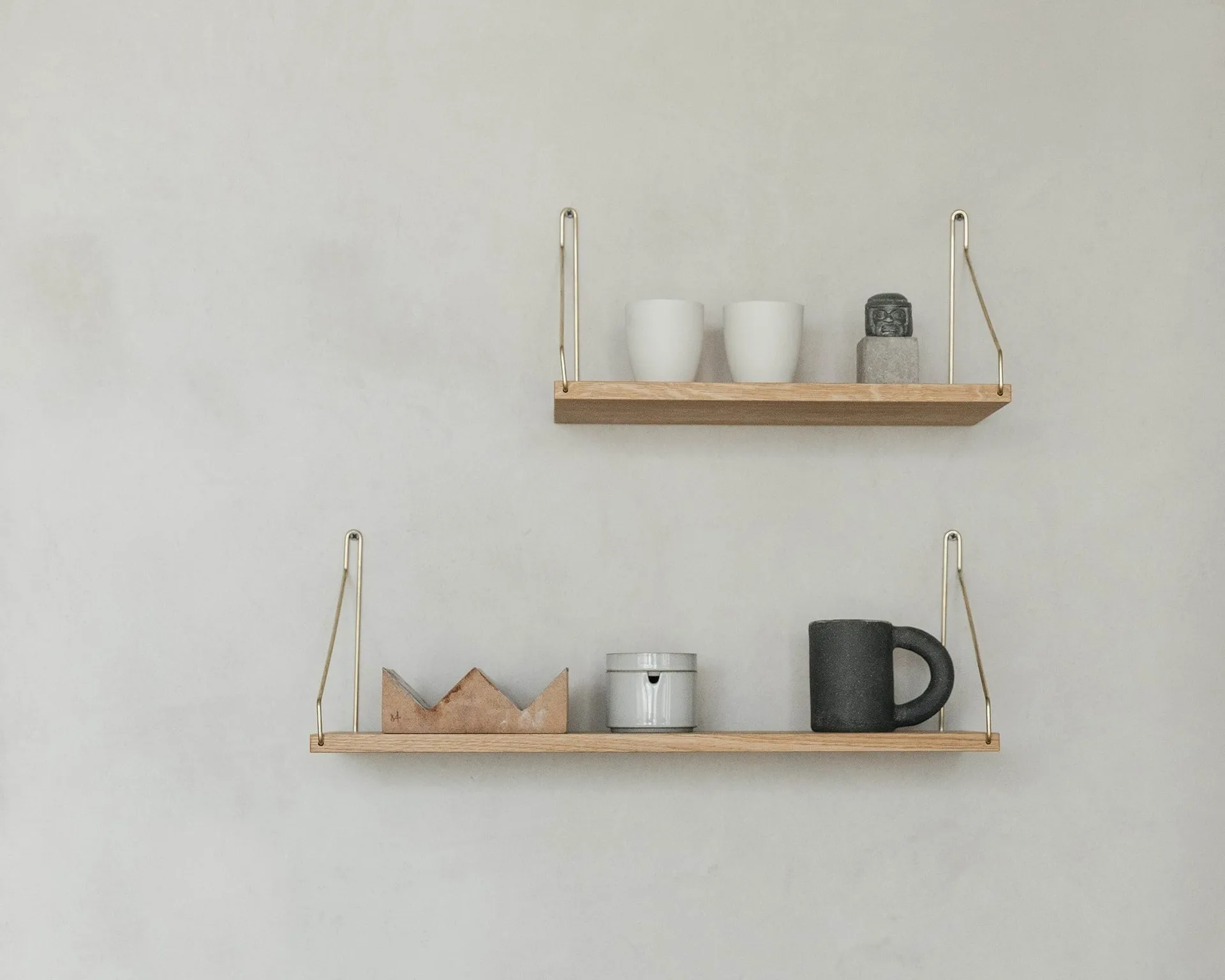 Single Shelf wandplank, Eiken-messing, 40x20 cm FRAMA