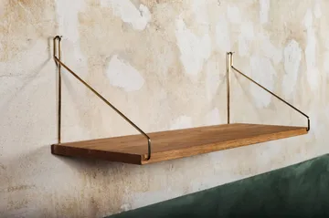 Single Shelf wandplank - Eiken-messing, 60x20 cm - FRAMA