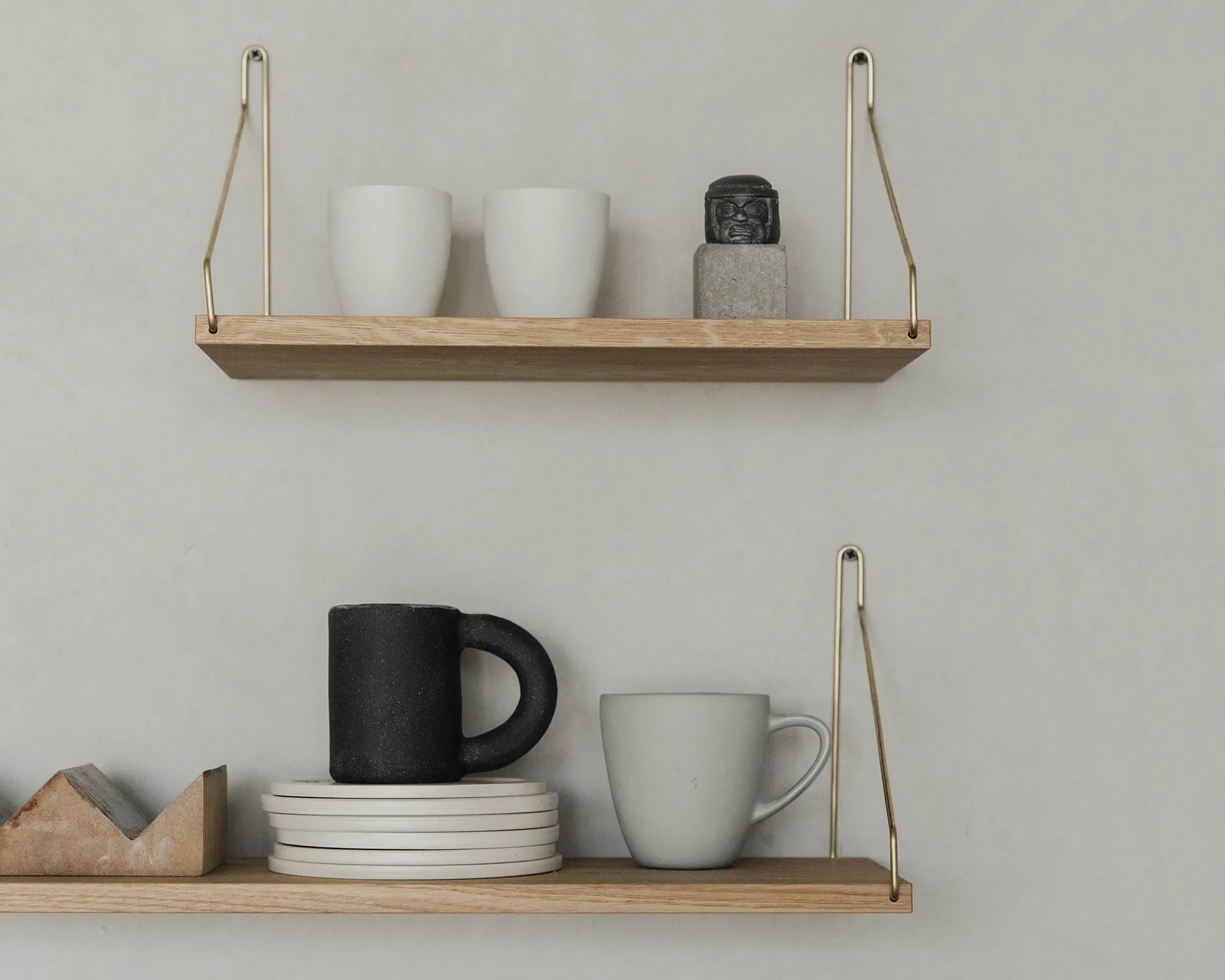 Single Shelf wandplank, Eiken-messing, 80x20 cm FRAMA