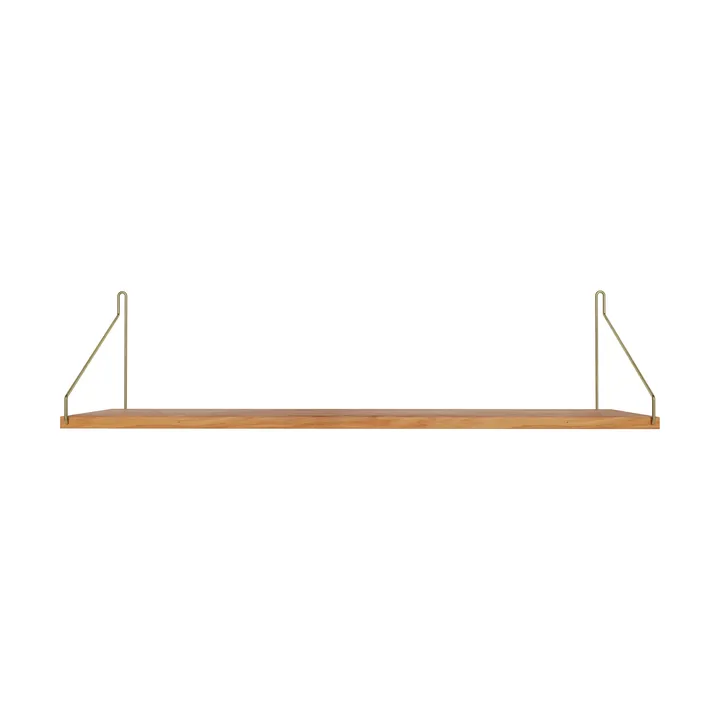 Single Shelf wandplank - Eiken-messing, 80x27 cm - FRAMA