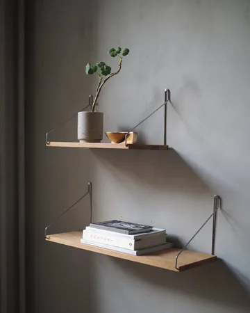 Single Shelf wandplank - Eiken-roestvrij staal, 40x20 cm - FRAMA