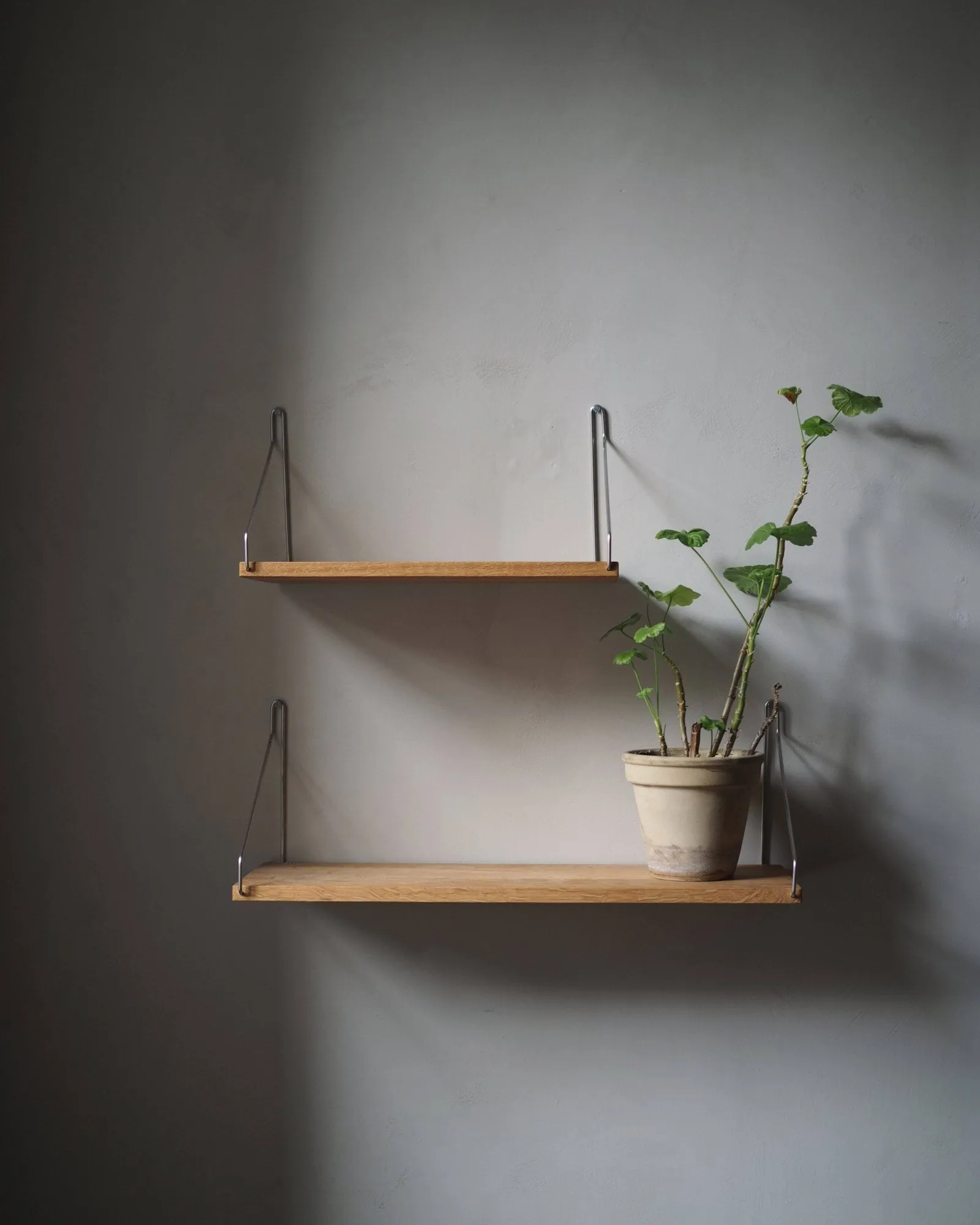Single Shelf wandplank, Eiken-roestvrij staal, 40x20 cm FRAMA