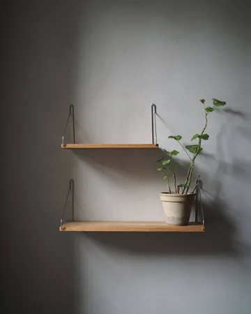 Single Shelf wandplank - Eiken-roestvrij staal, 40x20 cm - FRAMA