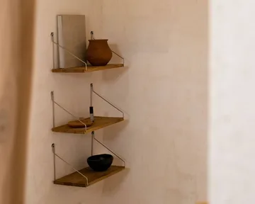 Single Shelf wandplank - Eiken-roestvrij staal, 60x20 cm - FRAMA