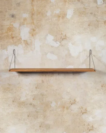 Single Shelf wandplank - Eiken-roestvrij staal, 80x20 cm - FRAMA