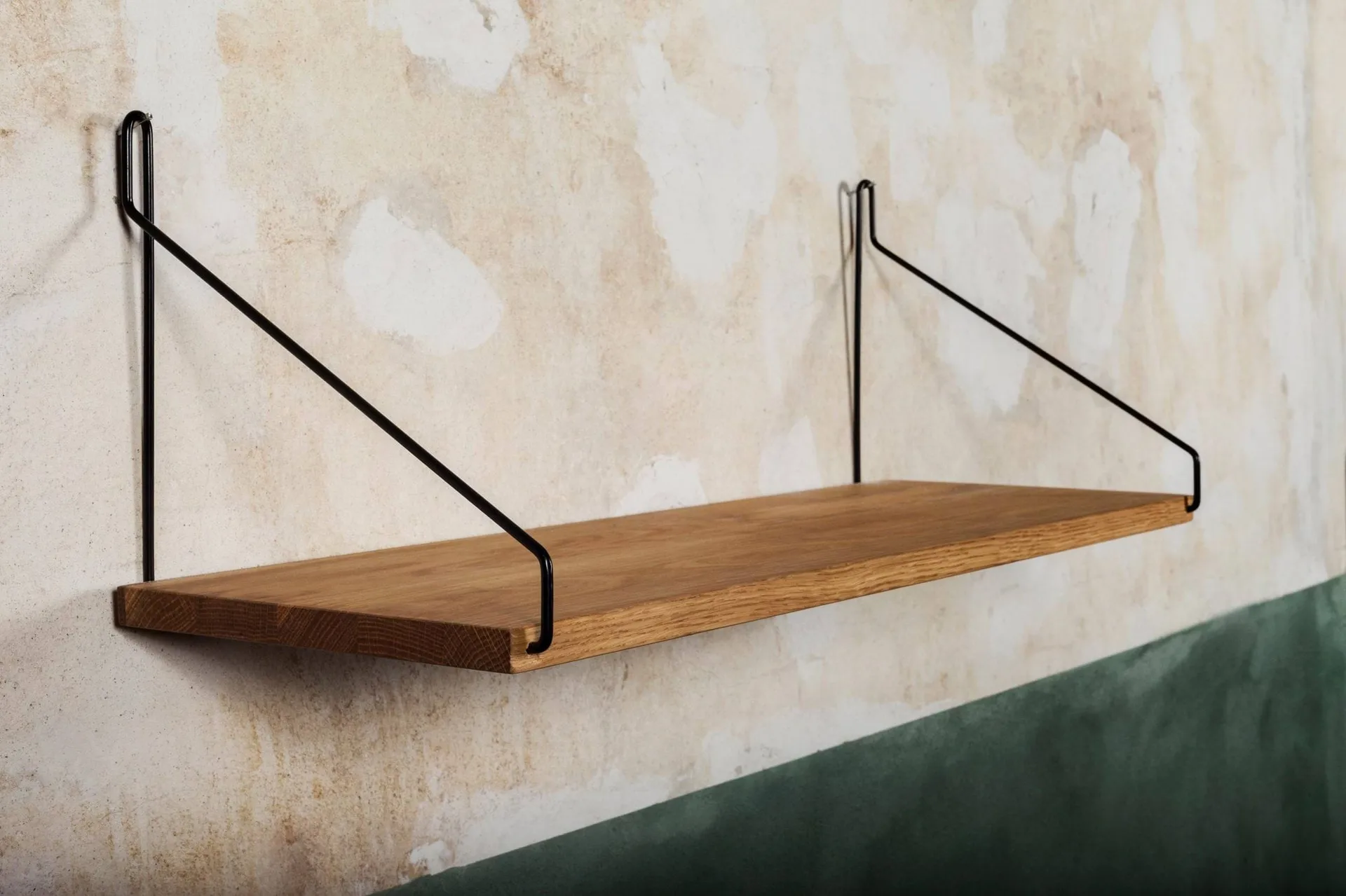 Single Shelf wandplank, Eiken-zwart, 60x20 cm FRAMA