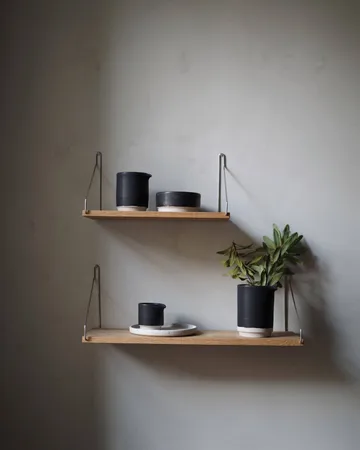 Single Shelf wandplank - Eiken-zwart, 60x20 cm - FRAMA